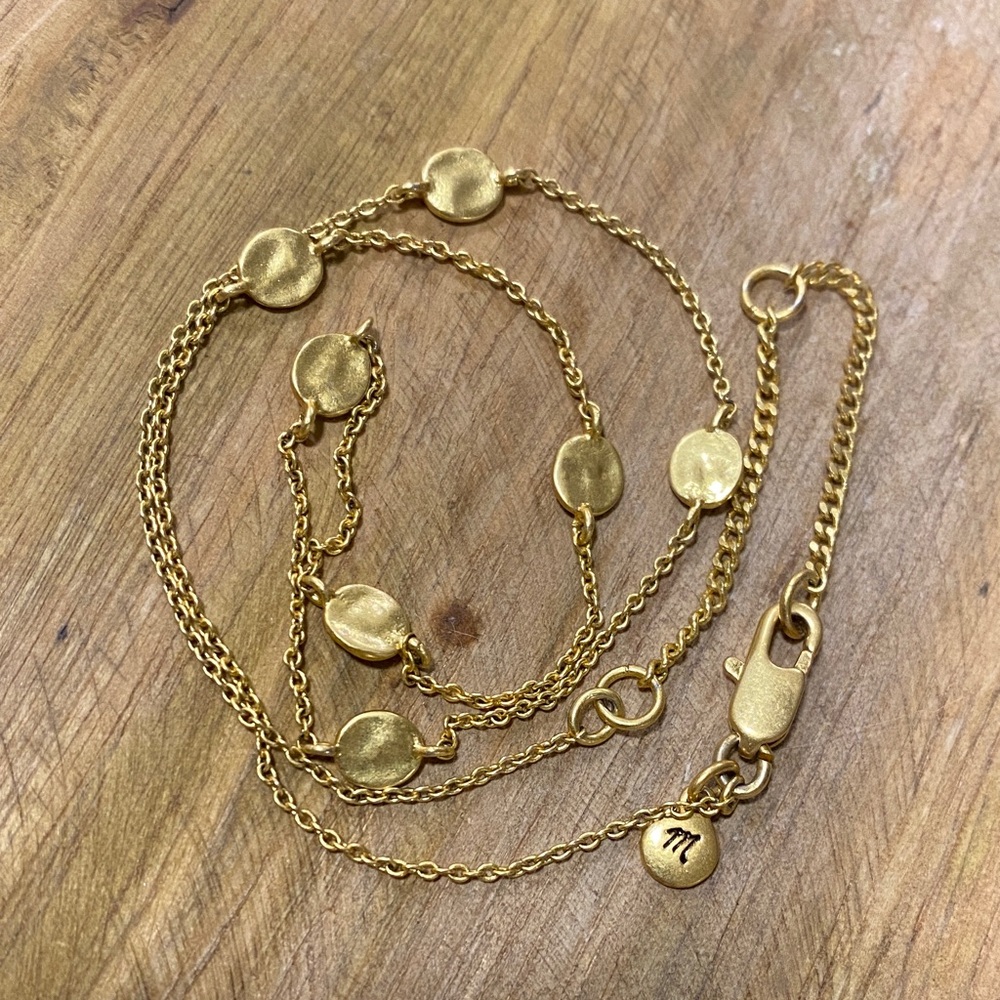 Madewell Gold Disc Necklace NWOT - Picture 2 of 8